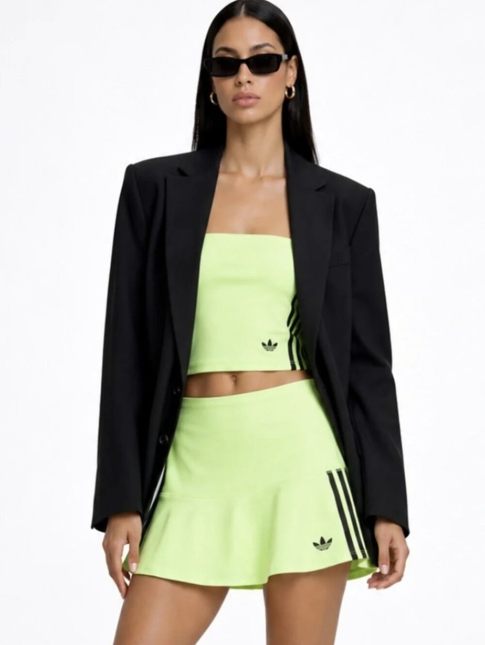 Adidas Neon Lime Mini Skirt Soccer Athleisure Tennis Pickleball Athletic Size XL